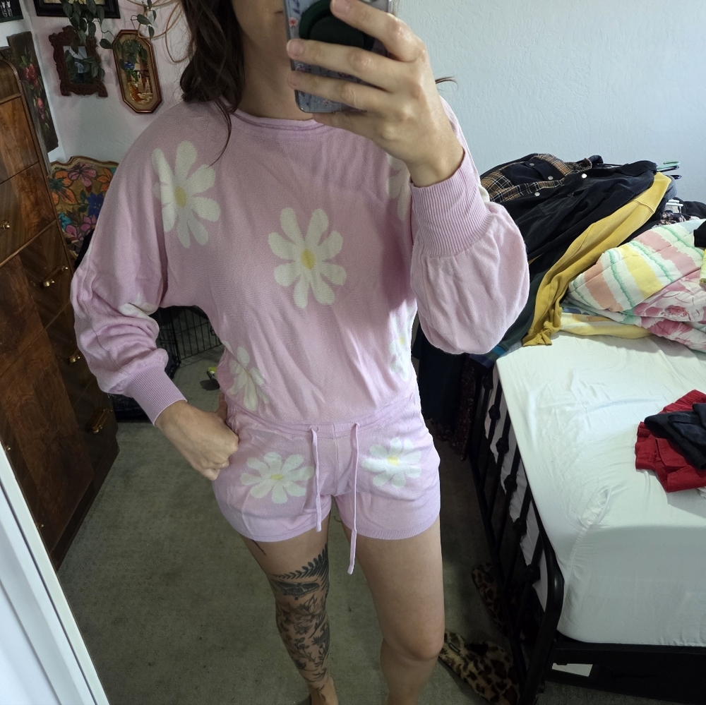 Pink Floral Women's Sleepwear Set